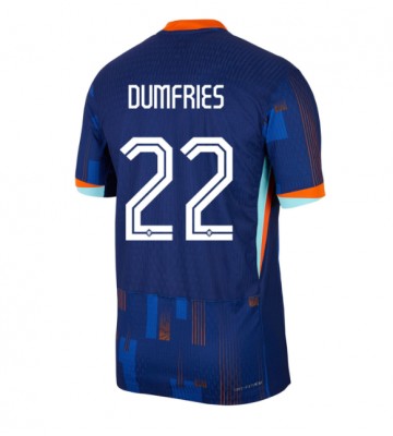 Holland Denzel Dumfries #22 Udebanetrøje EM 2024 Kort ærmer